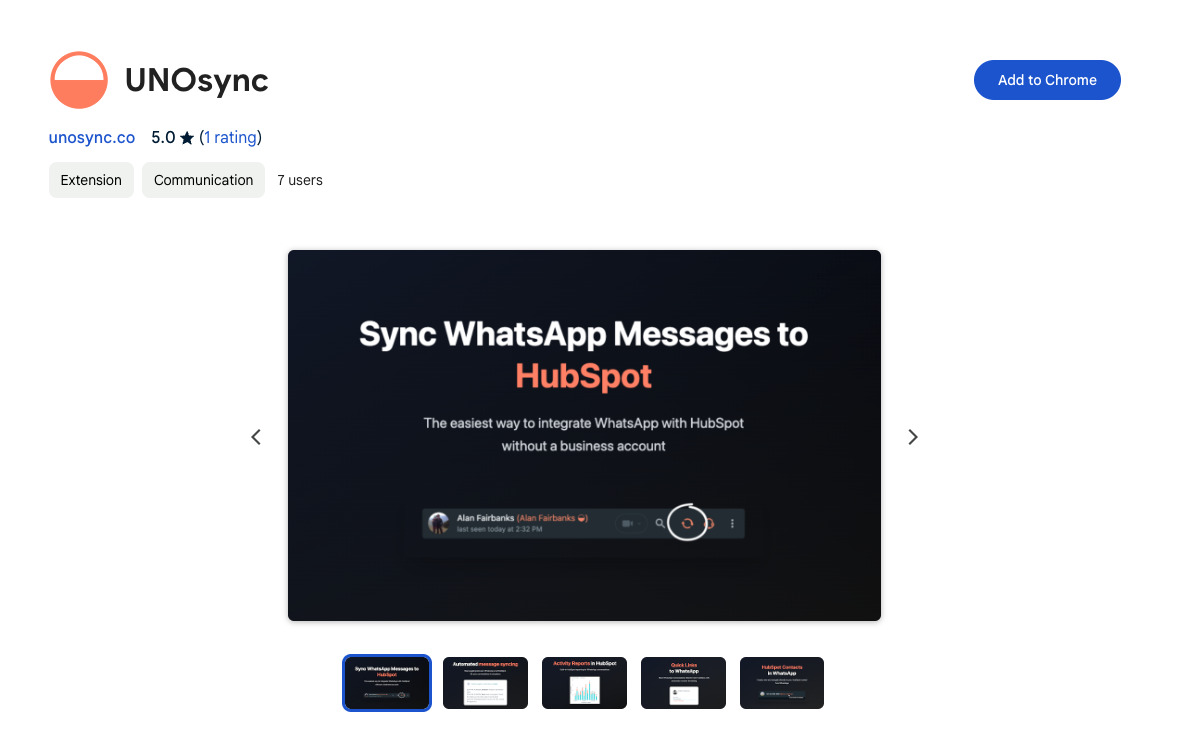 UNOsync on the Chrome Web Store
